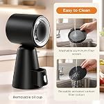 Portable Range Hood with LED Light, Desktop Kitchen Exhaust Fan with Water Washing Self-Cleaning Mode, Adjustable Head, 3-Speed, Low Noise for Apartment, RV (Black and white)