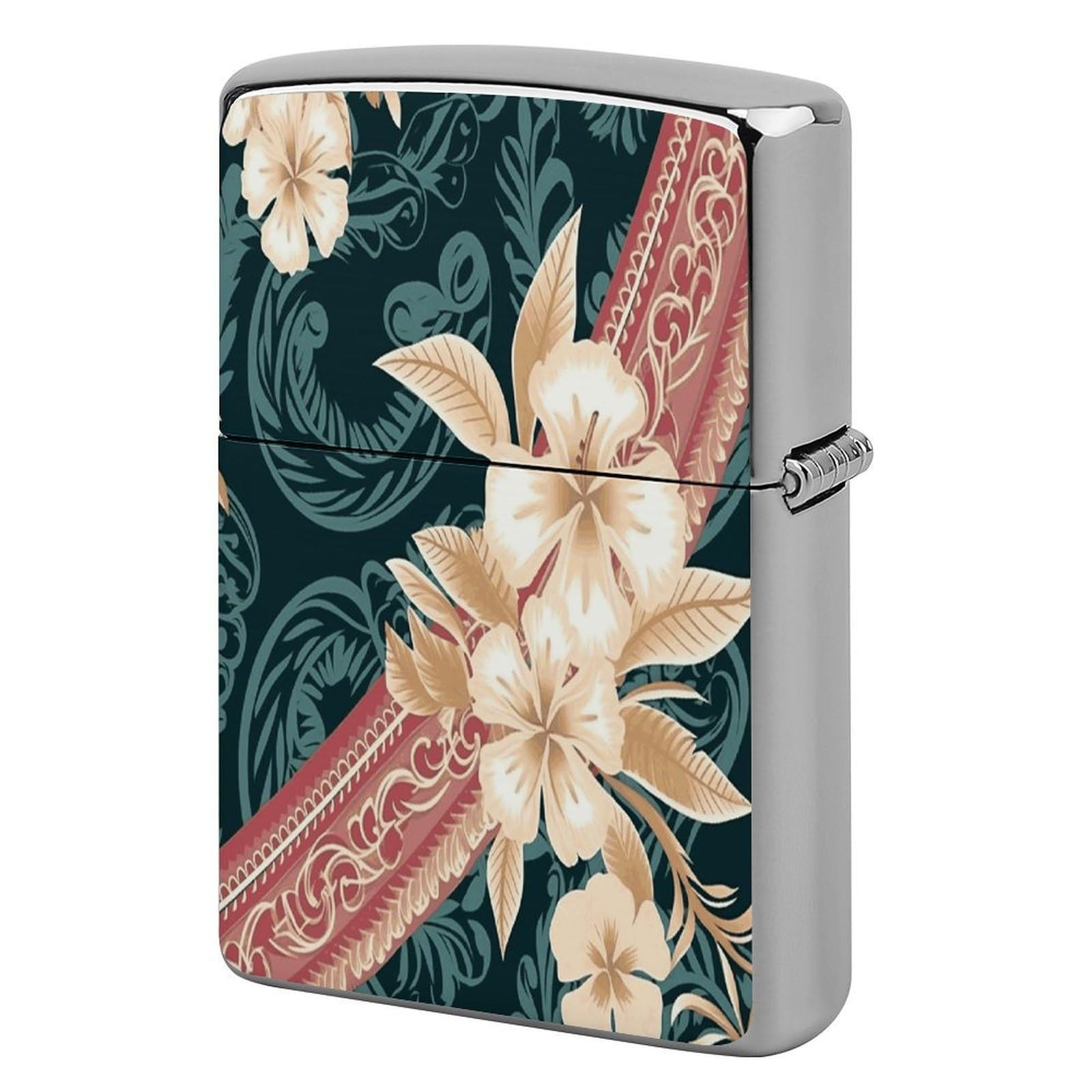 Fodpand Style Elegant Hawaiian Pattern Metal Lighter Case Cover Lighter Sleeve