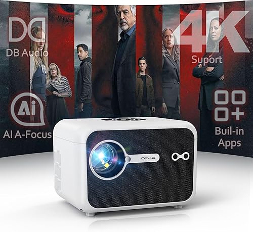 Vista 12 de Proyector LED inteligente 4K, luz diurna HDR WiFi 6, Bluetooth DB Audio, 2300ANSI Proyector de juegos de películas diurnas 4K Ultra HD para cine