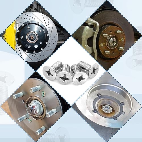 Miniatura 4 de Mission Automotive, paquete de 4 tornillos rotores de disco de freno de acero inoxidable, tornillos de retención para delanteros y traseros de