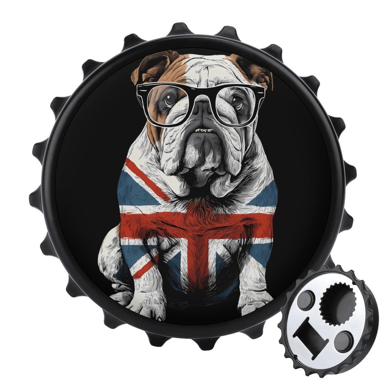 Bull Dog English Flag Magnetic Bottle Opener Refrigerator Magnet Fridge Magnets Kitchen Supplies