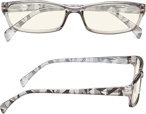 Miniatura 3 de BLUELESS Gafas de computadora de moda para mujer, diseño de patrones (gris, 1.75)