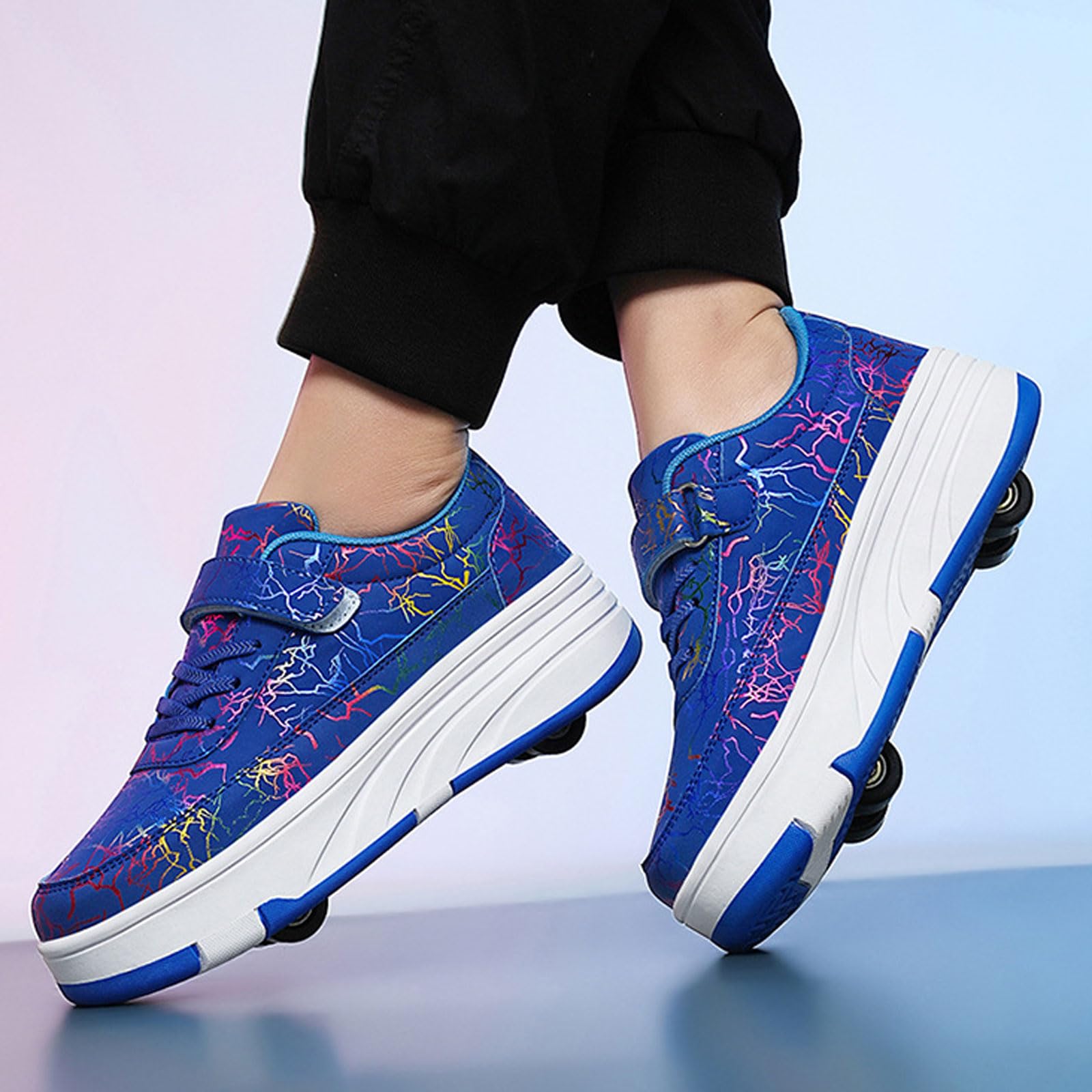 Zapatos con Ruedas para Niños y Niñas,2 en 1 Zapatillas con Ruedas,Zapatillas Deportivas al Aire Libre con 4 Ruedas Retráctil,Multiusos,Comodidad,para Regalos de cumpleaños y Navidad
