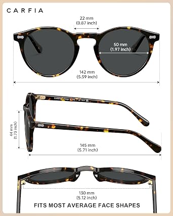 CARFIA Retro Polarized Sunglasses for Men UV400 Protection CA5288