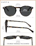 CARFIA Retro Polarized Sunglasses for Men UV400 Protection Handmade Acetate Round Frame CA5288L
