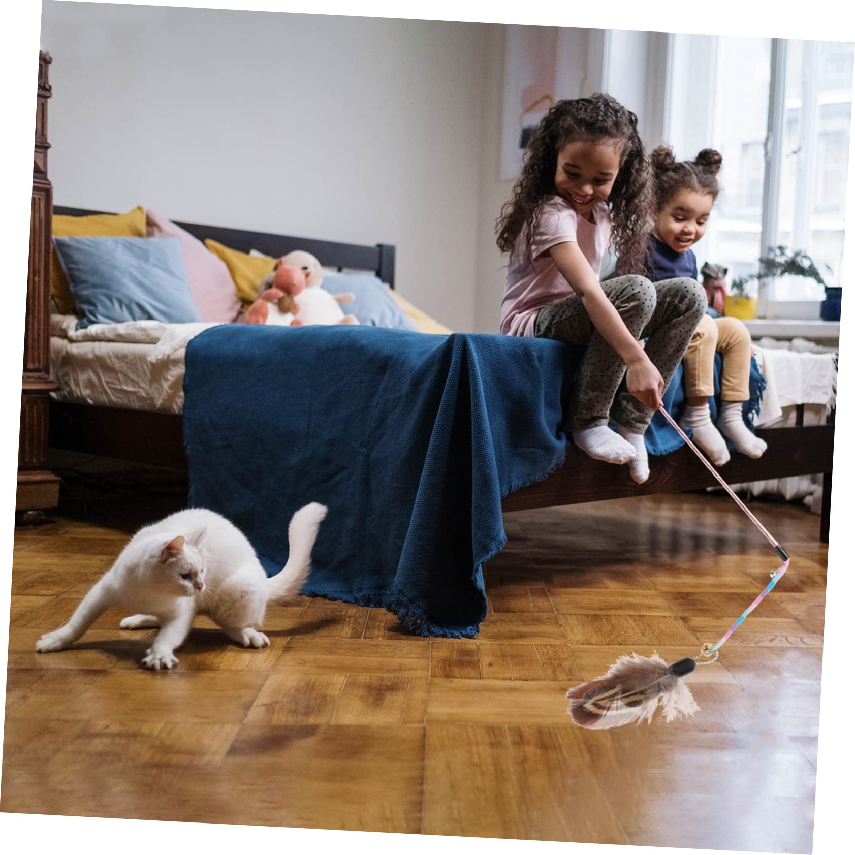Yardwe 24stücke Katzenangel Nachfüllköpfe Interaktive Katzenspielzeuge Mit Bunten Federn Und Insekten-Design Ergänzung Für Und Aktivität Ihrer Katze