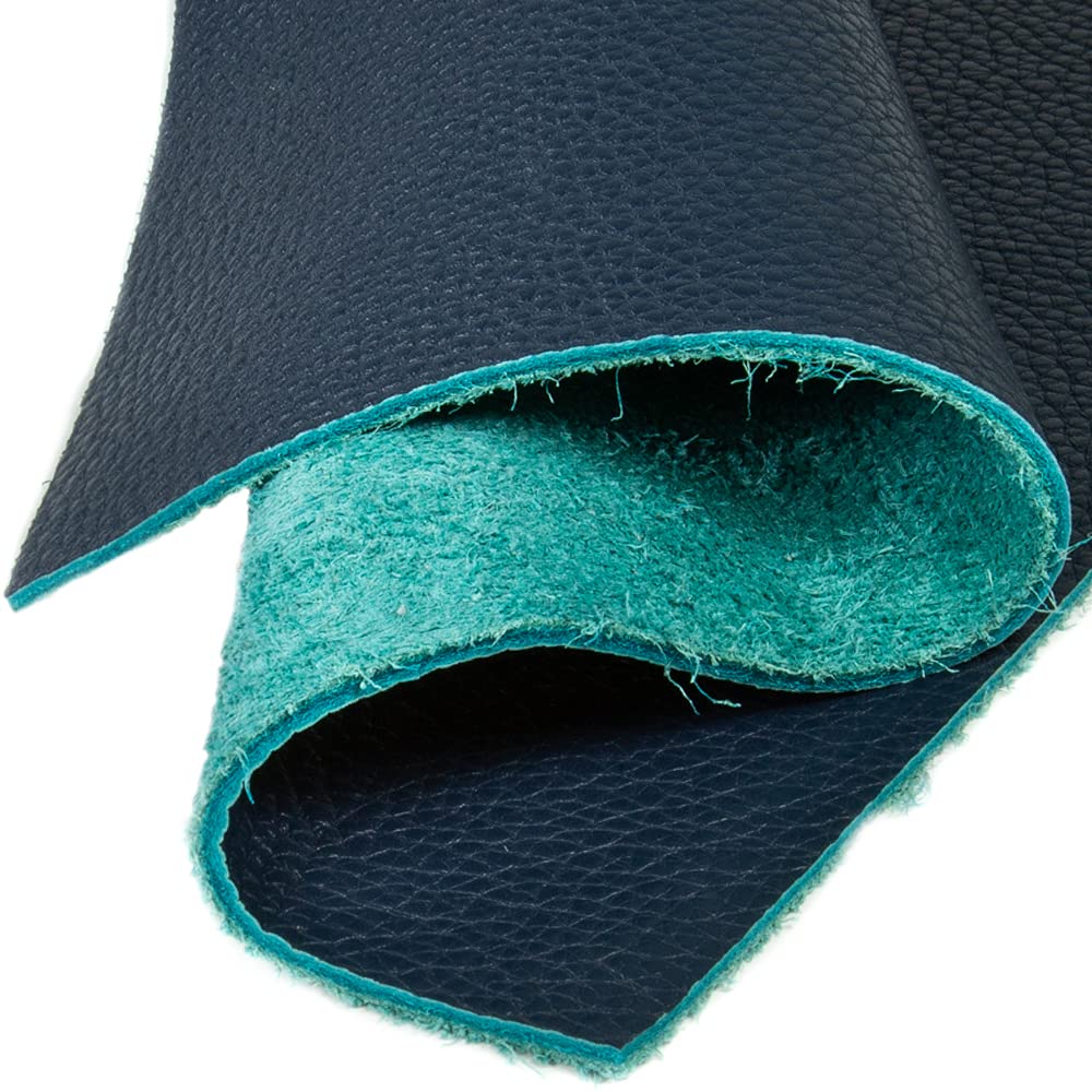 FabricLA Genuine Leather Tooling and Crafting Sheets | Heavy Duty Full Grain Cowhide (2mm) 6X12 - Flotter Navy