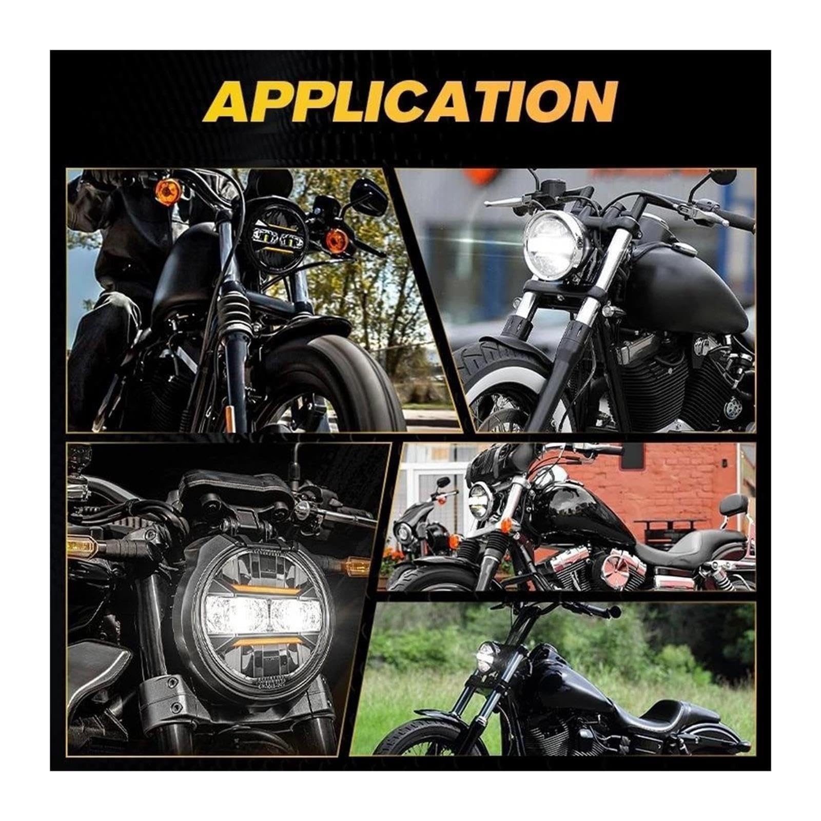 Pasuje do uniwersalnego reflektora motocyklowego Harley Sportster
