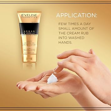 Eveline Professional Luxury Hands & Nails Cream-Serum Argan & Vanilla, 3.38 Fluid Ounce