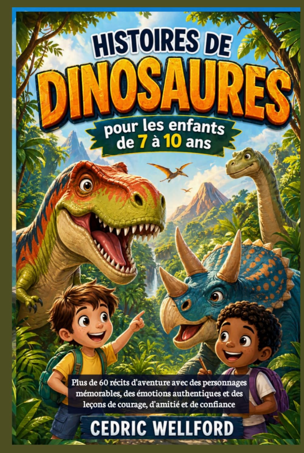 Histoires de dinosaures pour les enfants de 7 à 10 ans: Plus de 60 récits d'aventure avec des personnages mémorables, des émotions authentiques et des leçons de courage, d'amitié et de confiance
