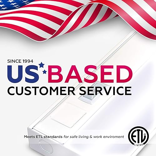 Miniatura 5 de Barra de luz LED para tareas bajo alacena, de 16W y 24pulgadas, regulable, CRI90, 5000K (luz de día), cuerpo ancho, base de metal de larga duración