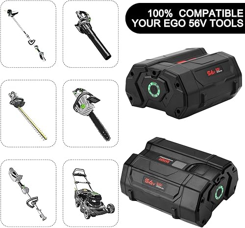 Miniatura 6 de Batería de repuesto de 56 V 5.0 Ah compatible con herramienta eléctrica EGO de 56 voltios, compatible con herramientas inalámbricas BA2800 BA1400T