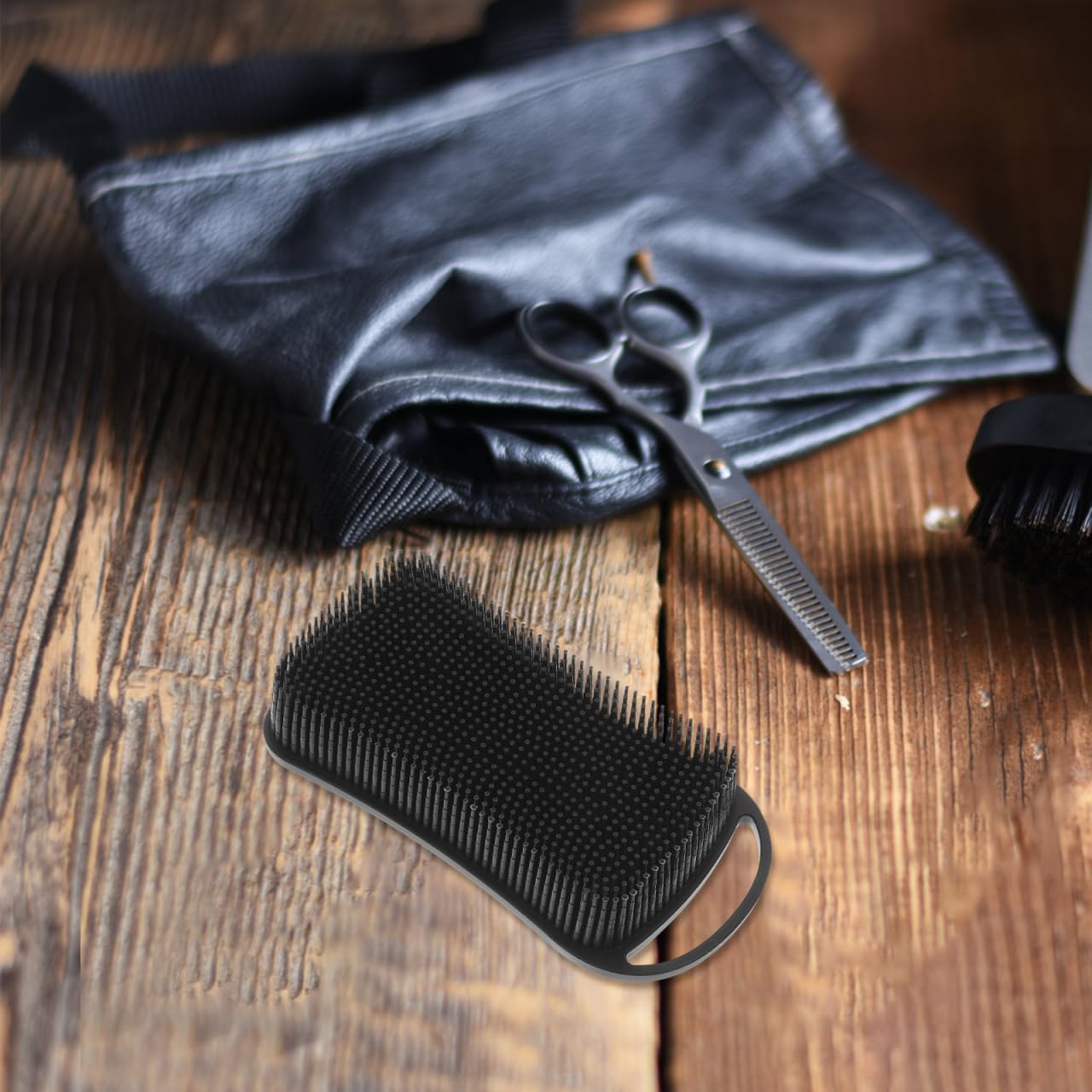 Silicone Body Scrubber for Men Double Sided Bath and Shower Brush Soft Exfoliating Skin Cleanser with Ergonomic Grip Gentle Silicone Beard Brush