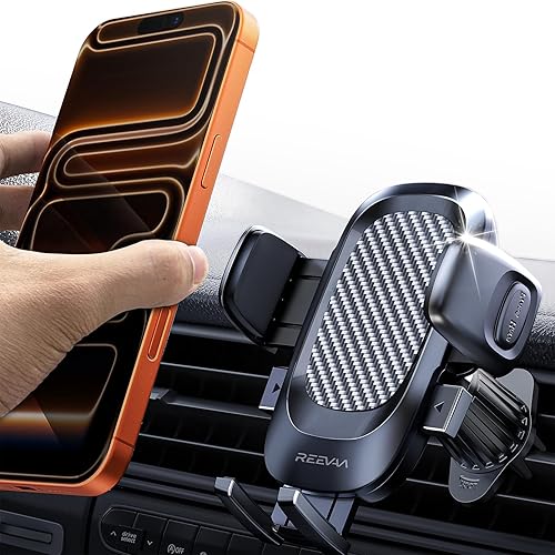 REEVAA Soporte de teléfono para ventilación de automóvil de grado militar gancho de metal, ultra estable, soporte universal para ventilación de