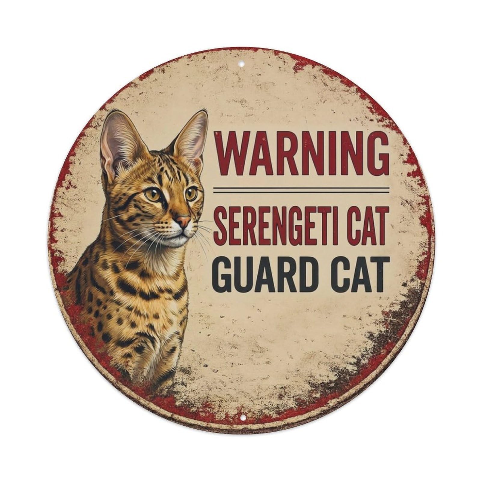 Tgrcjimh Style Metal Tin Sign Vintage Warning Serengeti Cat