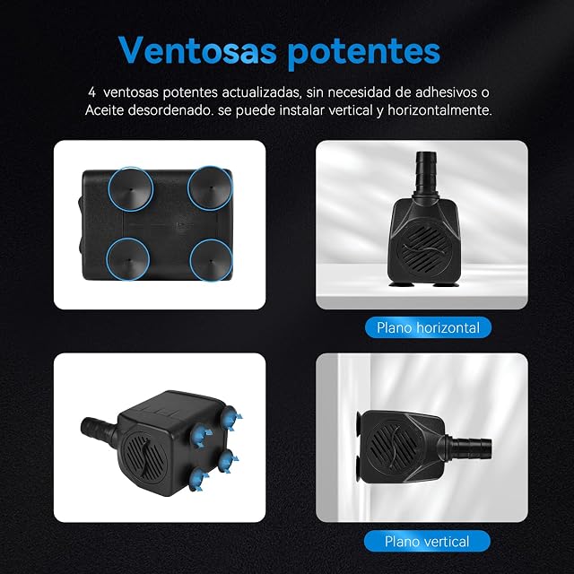 Foto 5 de 8 de BACOENG Mini Bomba de Agua, 8W 600L/H Bomba de Agua para Acuario, Bomba de Agua Pequeña, estanques, estanques