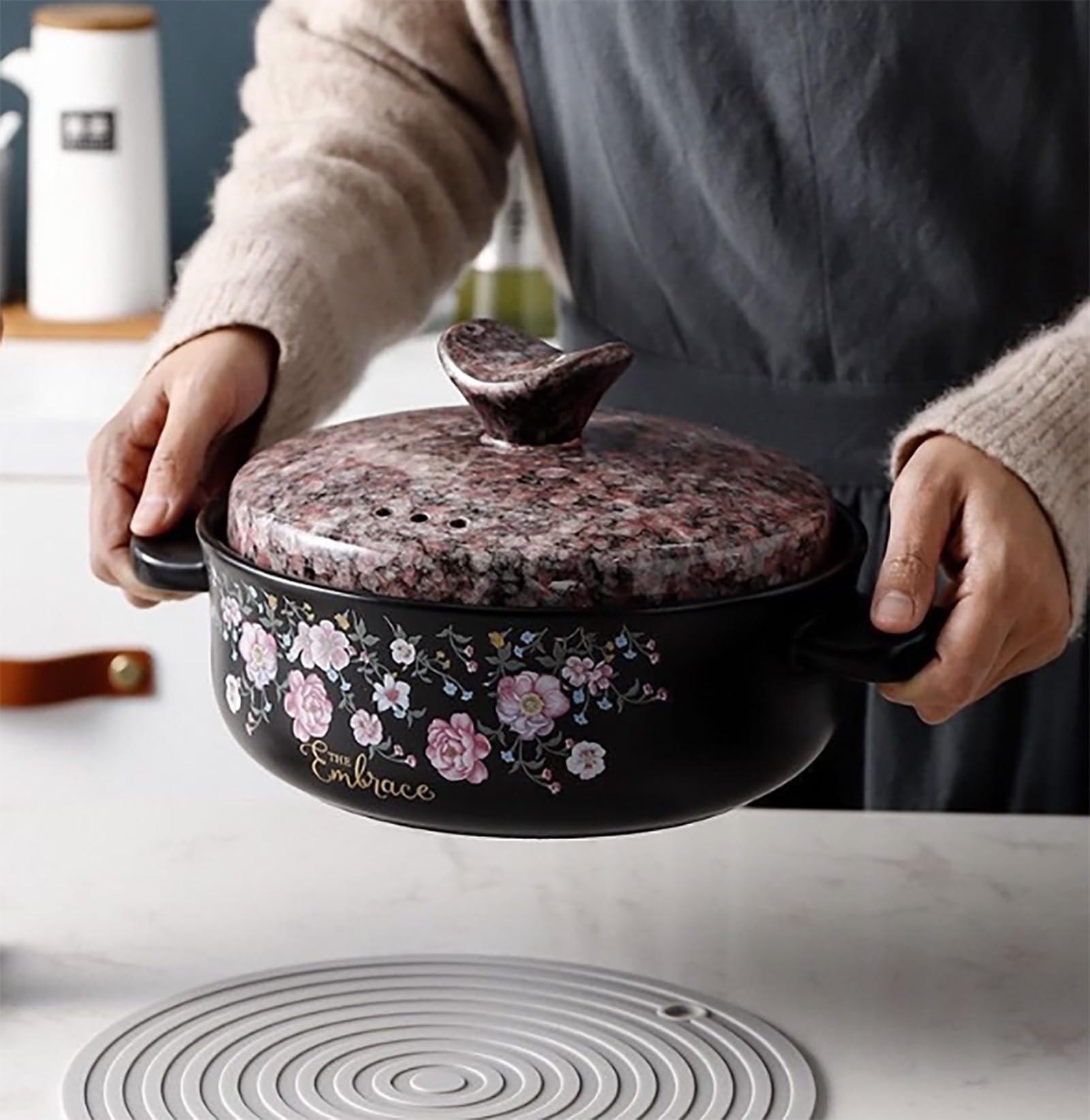 Ceramiczny garnek do duszenia, Ceramiczne naczynia kuchenne z płytą kuchenną(3.6qt)