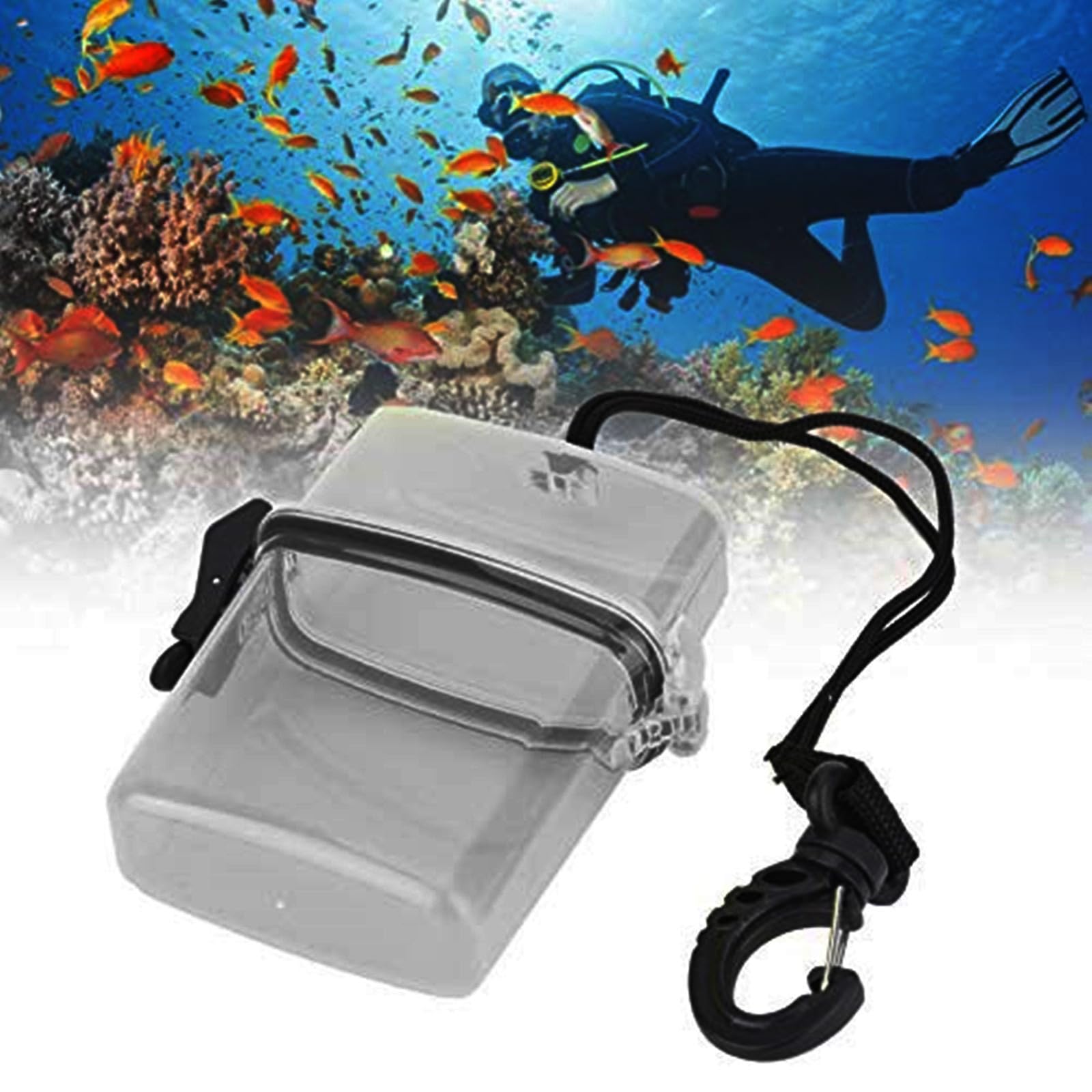 Waterproofs Diving Seal Box with Lanyard Hook Underwater Clear Floating Watertight Case for Surfing Canoes Kayak