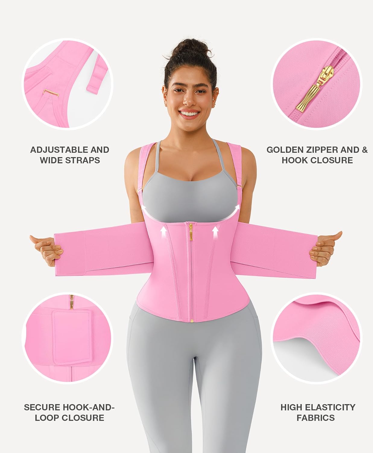 Lover-Beauty Waist Trainer for Women Tummy Control Wrap Waist Cincher Corset Shapewear Postpartum Belly Band with Zipper Hook - Image 3