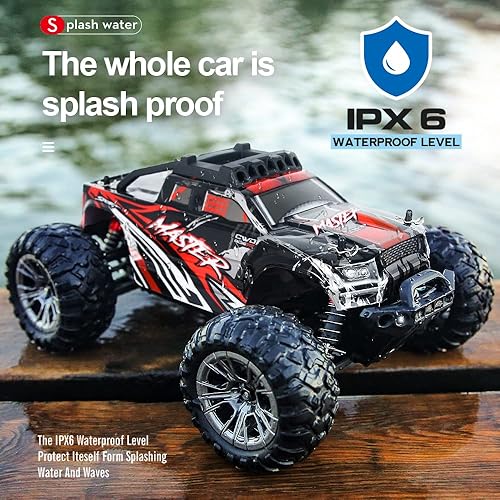Miniatura 7 de Coche de control remoto 116 RC para niños rápido 298mih de alta velocidad 4WD RC auto con dos baterías de 74 V 850 mAh todoterreno impermeable