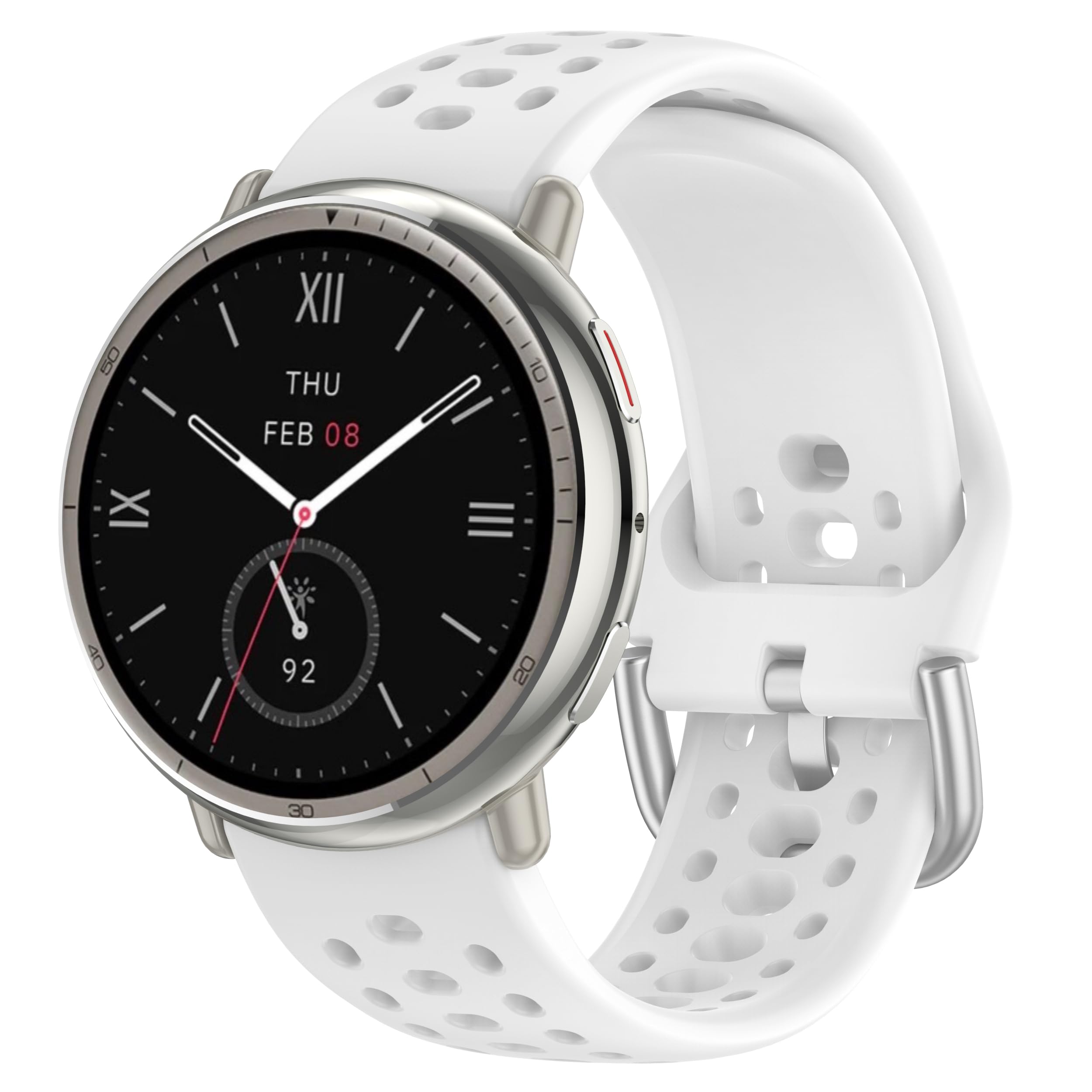Correa Compatible con Amazfit Active 2 Square, Transpirable Correa de Silicona Suave Strap Agradable a la piel-Negro