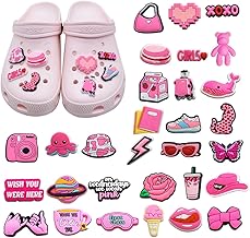 30 Pieces of Crocodile Hanging Flowers,Girly Pink Shoes Decorations,Custom DIY Accessories,