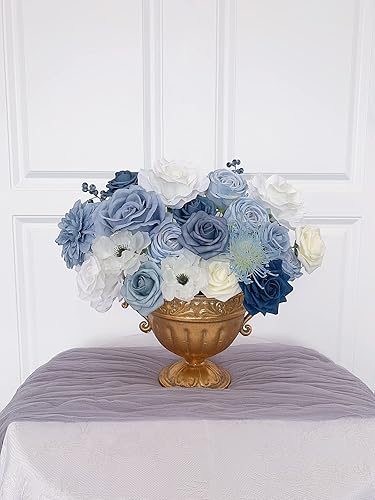 Vista 288 de White Rose Artificial Flowers Fake Flower Bulk with Stems for DIY Wedding Bouquet Bridal Baby Shower Centerpiece Table Decorations Silk Faux Floral