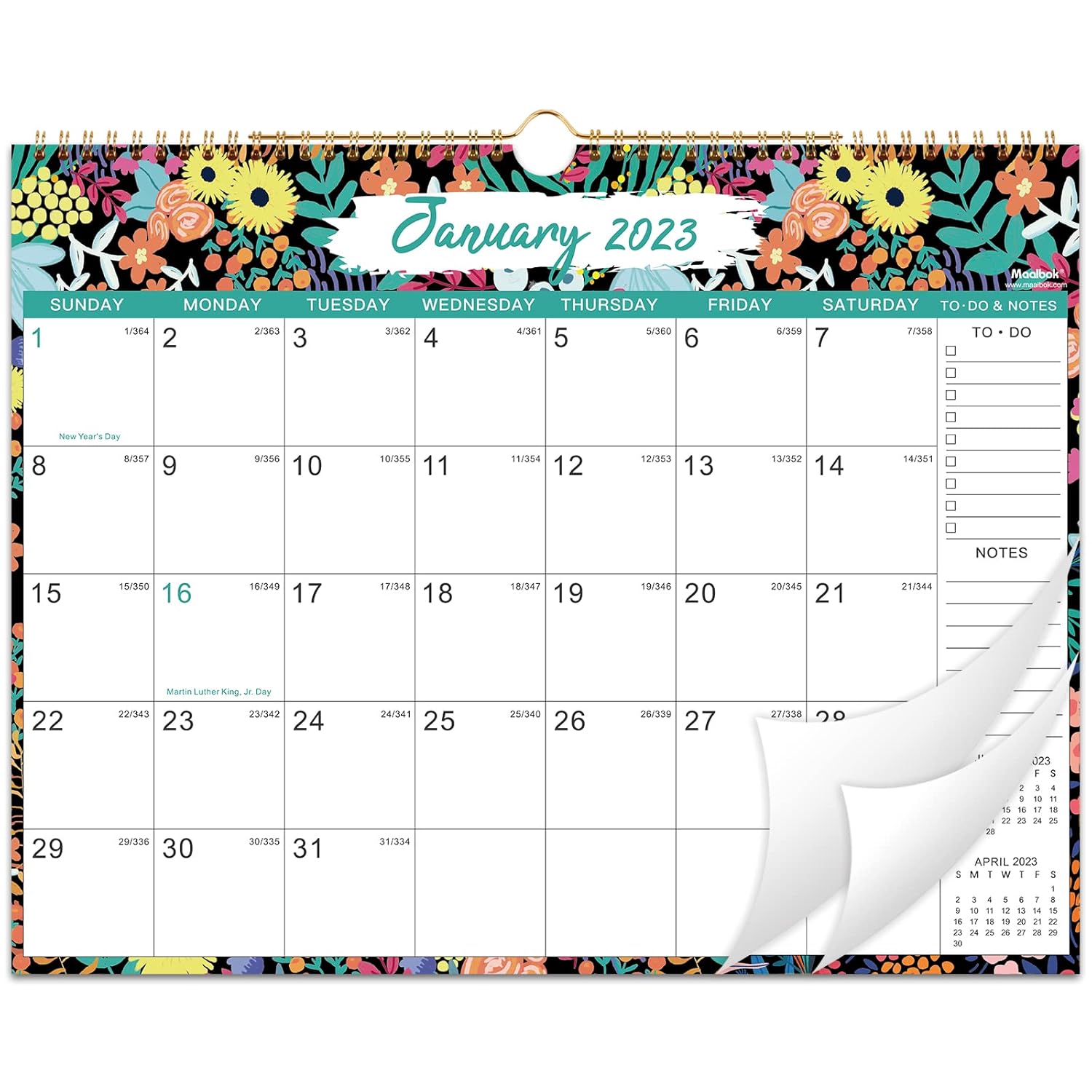 2023 Wall Calendar - Monthly Calendar 2023 From Jan 2023 - Dec 2023, 14.6  X 11.4, Large Daily Blocks With Julian Dates, Strong Twin-Wire Binding,  Premium Wall Calendar For Organizing : Amazon.in: Office Products