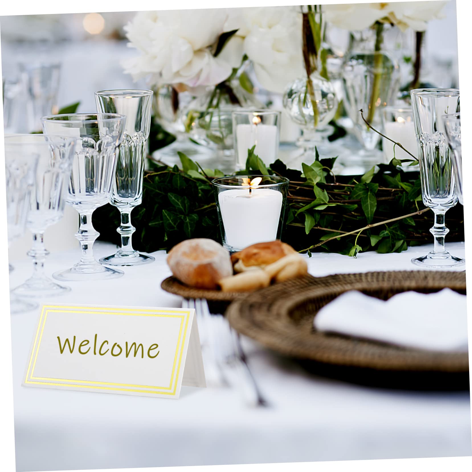 Angoily 3 Sätze Elegante Tischkarten Mit Bronziertem Design Platzkarten Für Hochzeiten Und Dinner Hochwertige Beschreibbare Karten Aus Dickem 60 Stück * 3