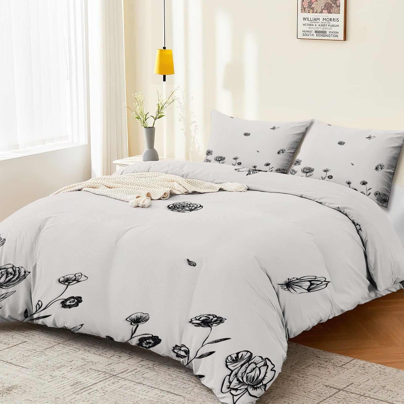 Parure de lit microfibre haut de gamme avec housse 240x260 au toucher soie