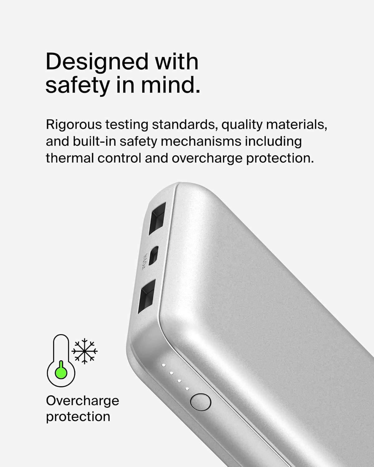Belkin Portable Charger, USB-C Power Bank 20000 mAh w/ 1xUSB-C Port & 2xUSB-A Ports, 15W w/Type-C to Type-A Cable for iPhone 16, Samsung Galaxy S25, Nintendo Switch 2, Google Pixel 10, etc. - Silver image 10 of 12 B0CV8HPXPC