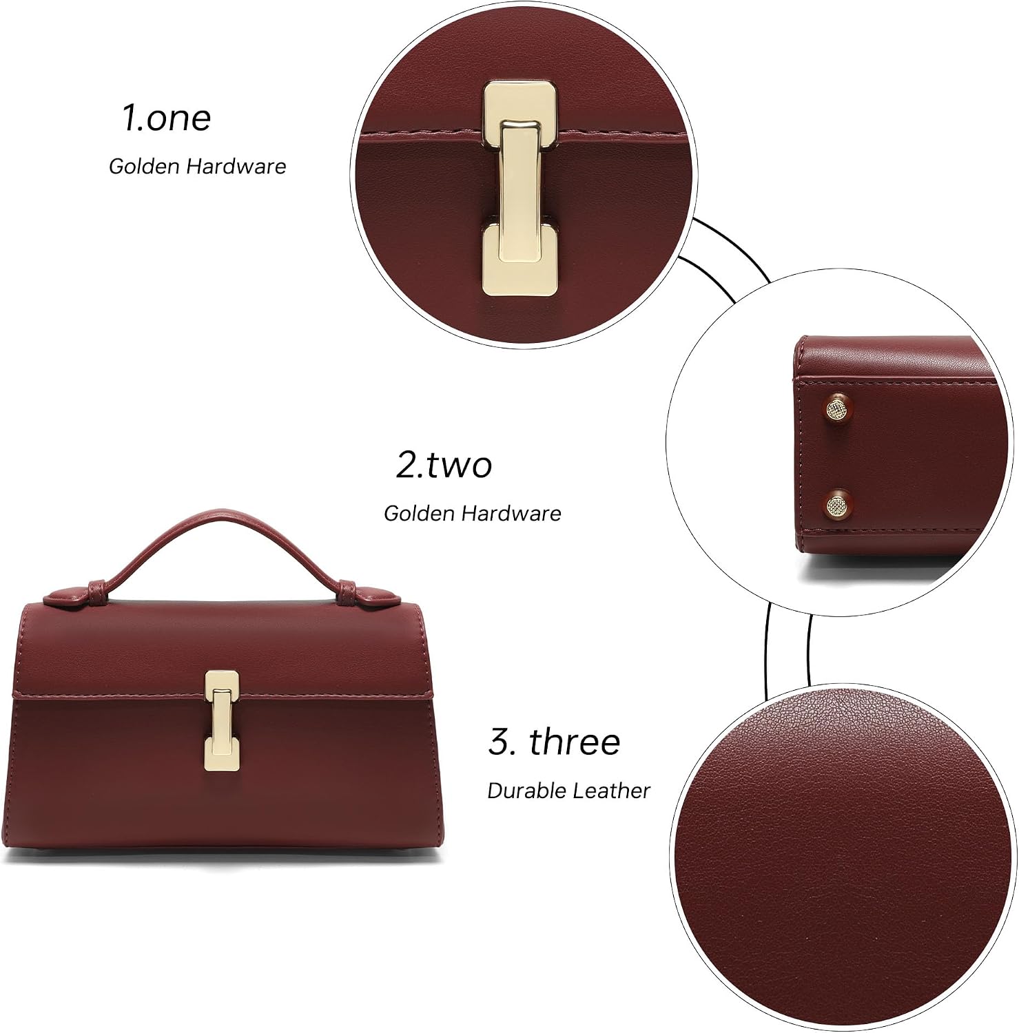Vintage Shoulder Bag for Women - Leather Top Handle Evening Bag Clutch Purses with Adjustable Strap