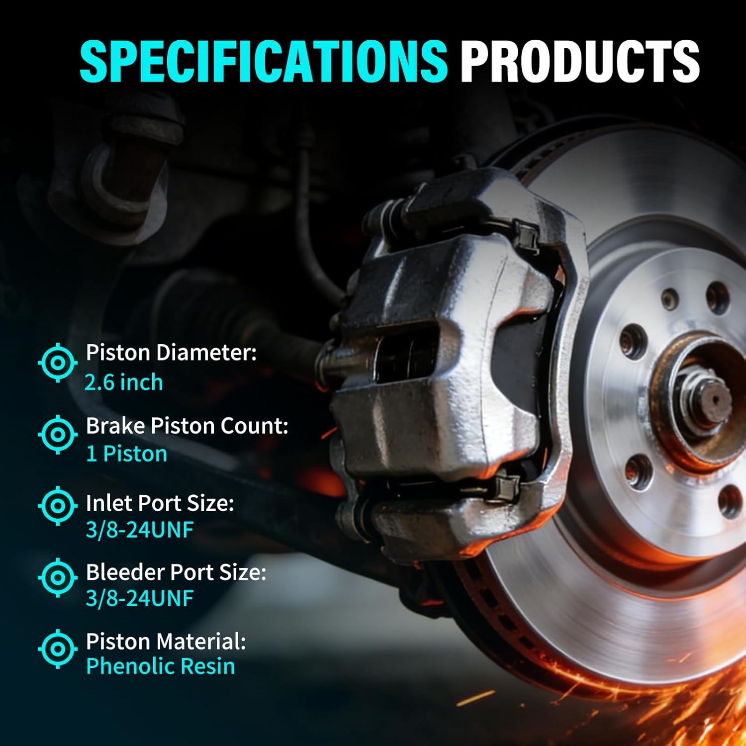 Anpulsero Front Disc Brake Caliper Assembly Without Bracket Compatible with Select Jeep Models - 1990-2006 Wrangler, 1990-2001 Cherokee, 1993-1998 Grand Cherokee - Front Driver and Passenger Side