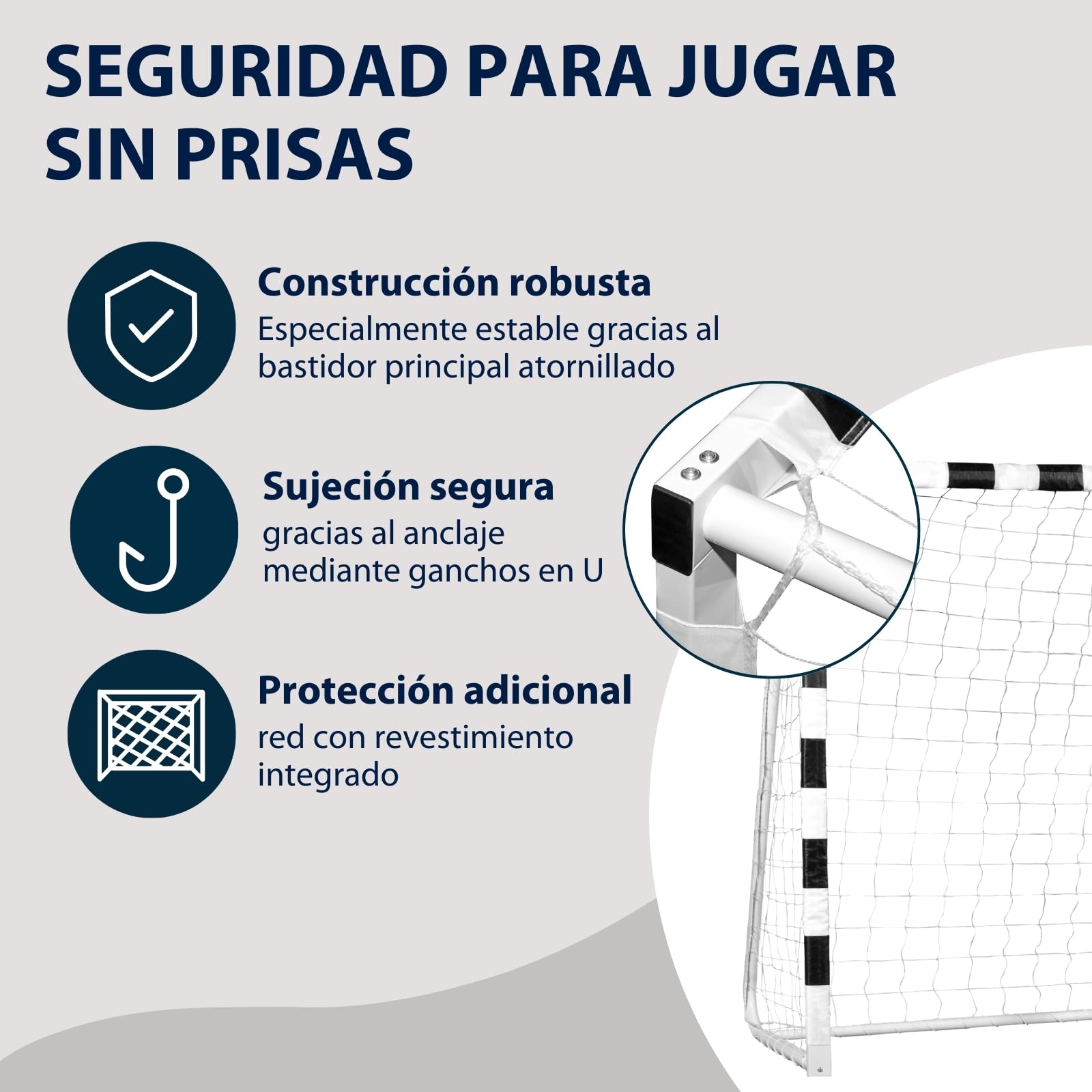 HUDORA Portería de fútbol Stadion - Portería de fútbol para niños y Adultos Resistente con Red de Malla Fina hogar - Tablero de GOL para Actividades recreativas y Entrenamiento al Aire Libre