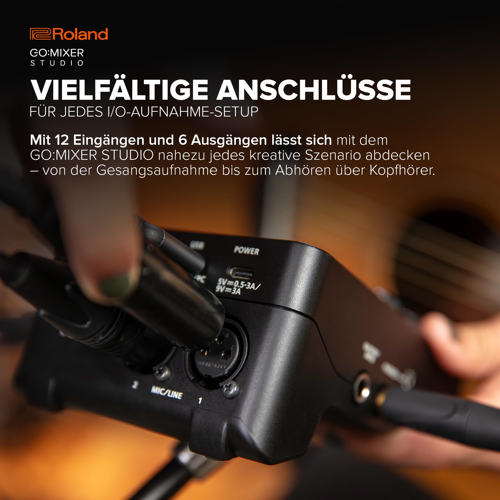 Roland GO:MIXER STUDIO | Tragbarer Mehrkanal-Mixer und Audio-Interface | Perfekt für Content-Produzenten und Musiker | Sound in Studioqualität | Integrierte Effekte | Erweiterte I/O-Funktionen