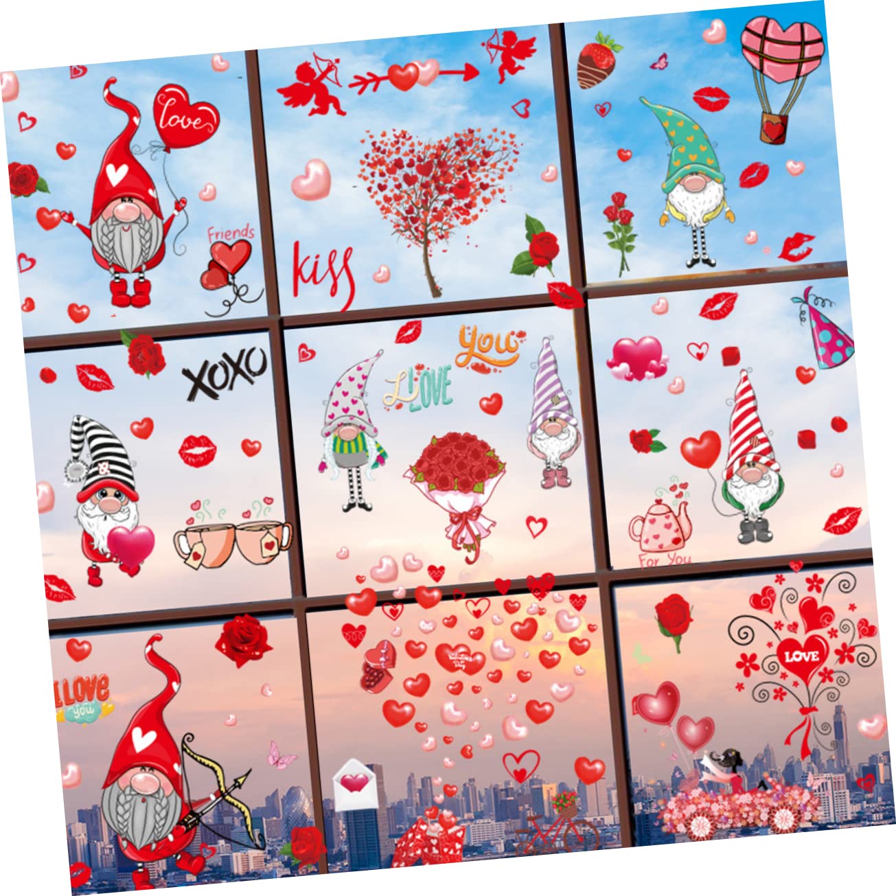 Amosfun 5 Set Etichetta Murales Per Porte Di Natale Camera Giocattoli Spillo Homunculus Cameretta La Finestra Di San Aggrappa Adorabili Adesivi Di San Pvc 9 Fogli*5