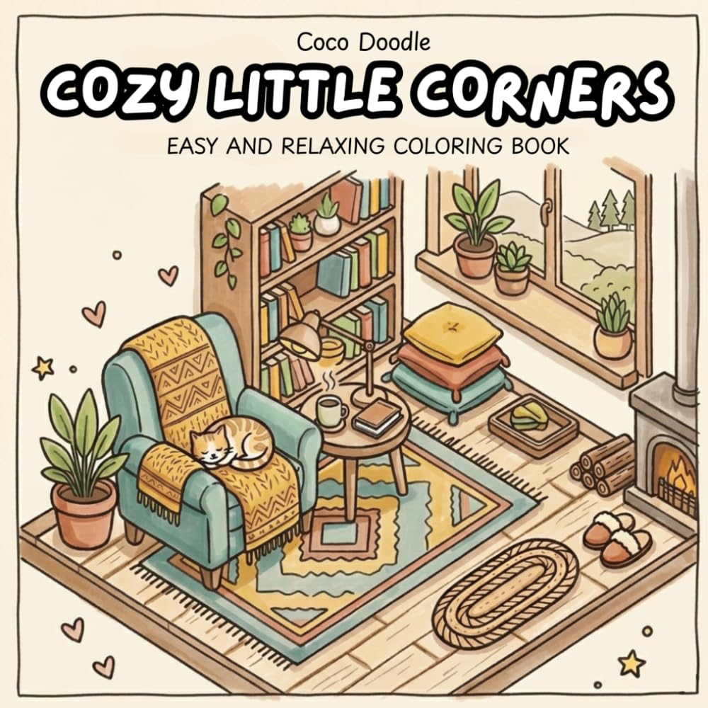 Cozy Little Corners: An Easy and Relaxing Coloring Book