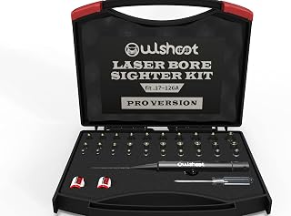 Professional Laser Bore Sight Kit Multiple Caliber, Upgraded Green Bore Sighter with 30 Adapters Button Switch Perfectly Choice for.17 to 12GA Rifles Pistols, Provides Powerful Support for Hunting