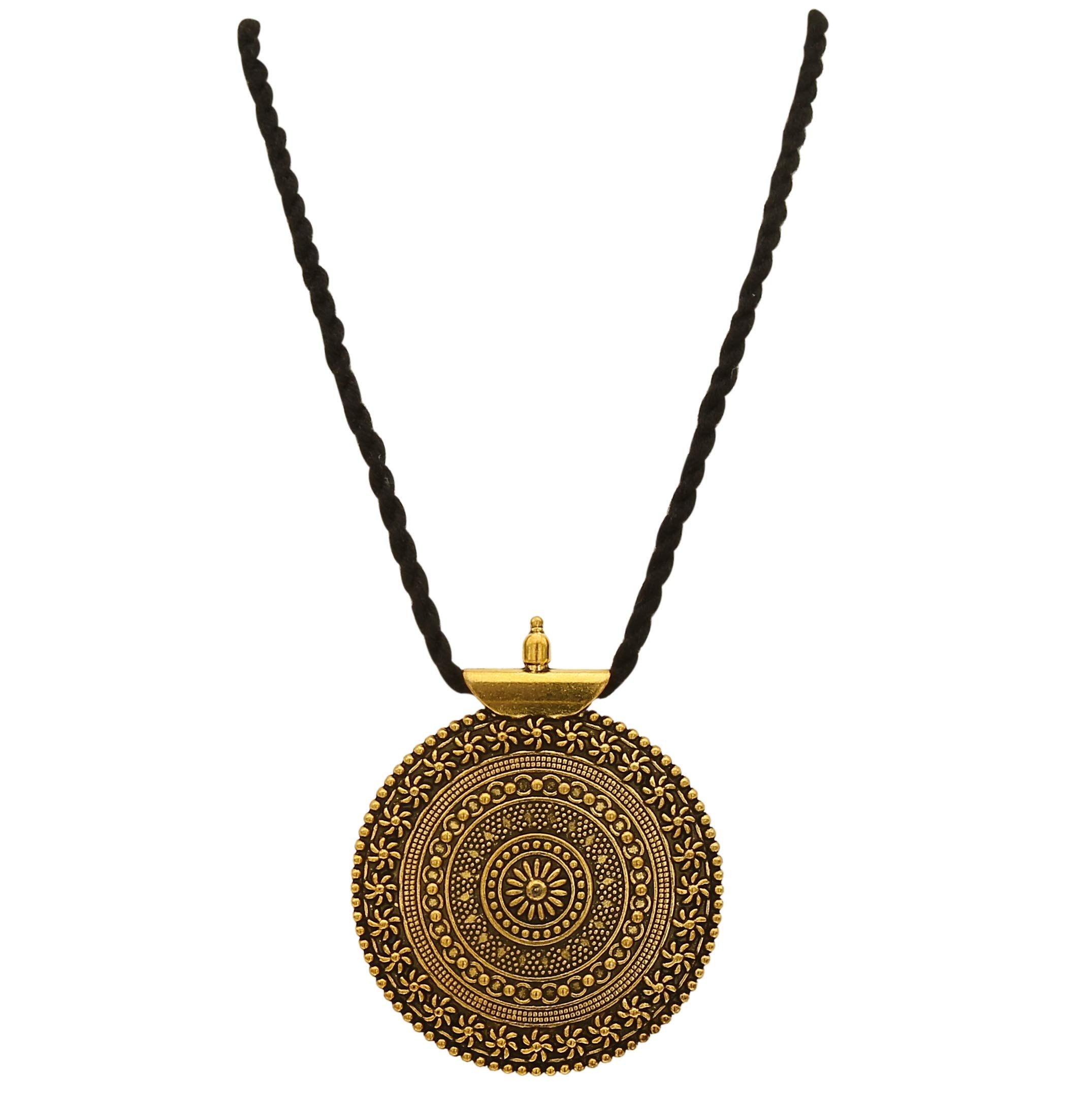 Sasitrends Oxidized German Silver Antique Gold Pendant Alloy Brass Black Threaded Necklace for Women (B07RPPFG5G) Amazon Price History, Amazon Price Tracker