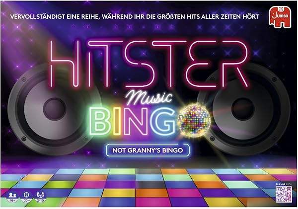 Hitster Bingo, Musik-Brettspiel, ab 12 Jahren, 2-6 Spieler, Perfekt für Spielabende, Partys und Familienspaß, Deutsch (DE), Från 16 år - 3