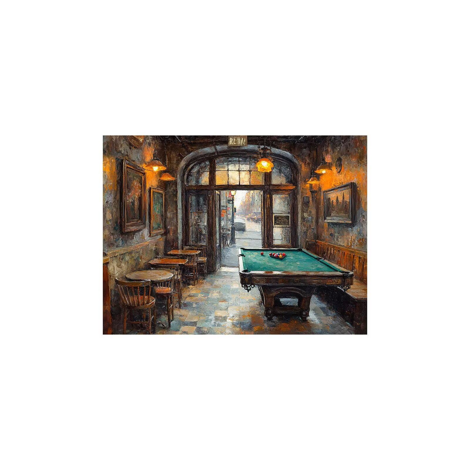 Malowanie według numerów dla dorosłych bilard, Luminescencja Paint by Numbers 70 x 50 cm Luminescencja Malarstwo Zestawy farb akrylowych Płótno do malowania według numerów Bar na prezent dla kobiet