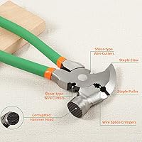 Vista 2 de SPEEDWOX Alicates de esgrima de 10 pulgadas con extractor de grapas de cabeza de martillo, herramienta de valla multiusos