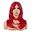 MapofBeauty 20 Inch/50 cm Long Layered With Bangs Straight Synthetic fiber Shoulder Length Hair for Daily Use or Party Wig (bright Red)