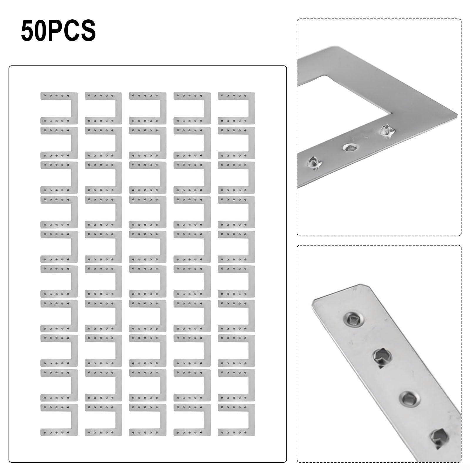 Lot de 50 serre-câbles pour panneau solaire avec rondelle de mise à la terre pour toit photovoltaïque et applications au sol supportant des rails en acier et en aluminium