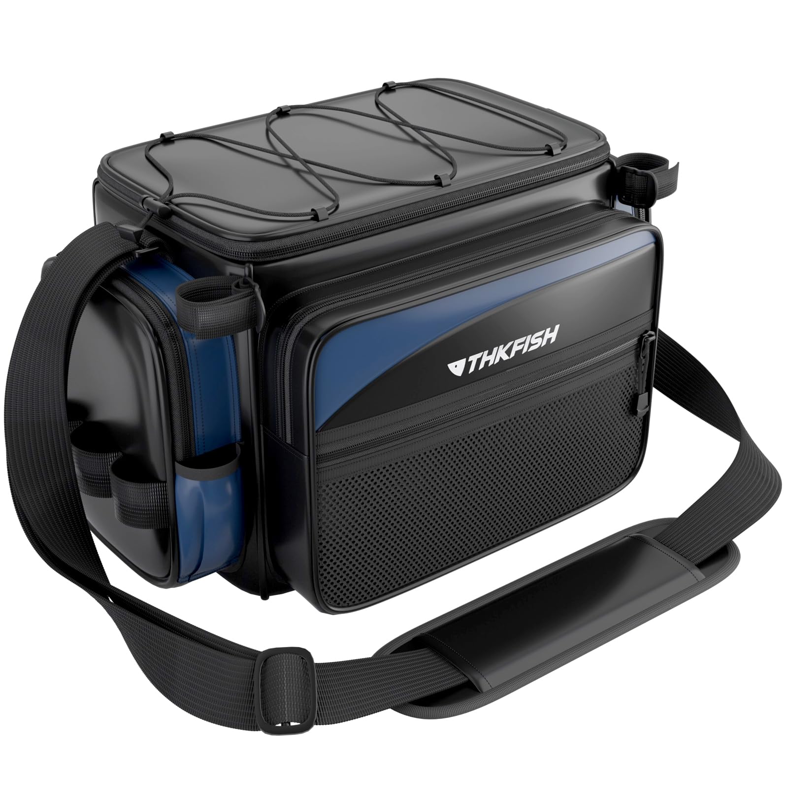 THKFISH Waterproof Fishing Tackle Bags, Saltwater Resistant Large Fishing Tackle Bag, 1000D PVC Waterproof Fishing Gear Storage Store 3600 3700 Trays