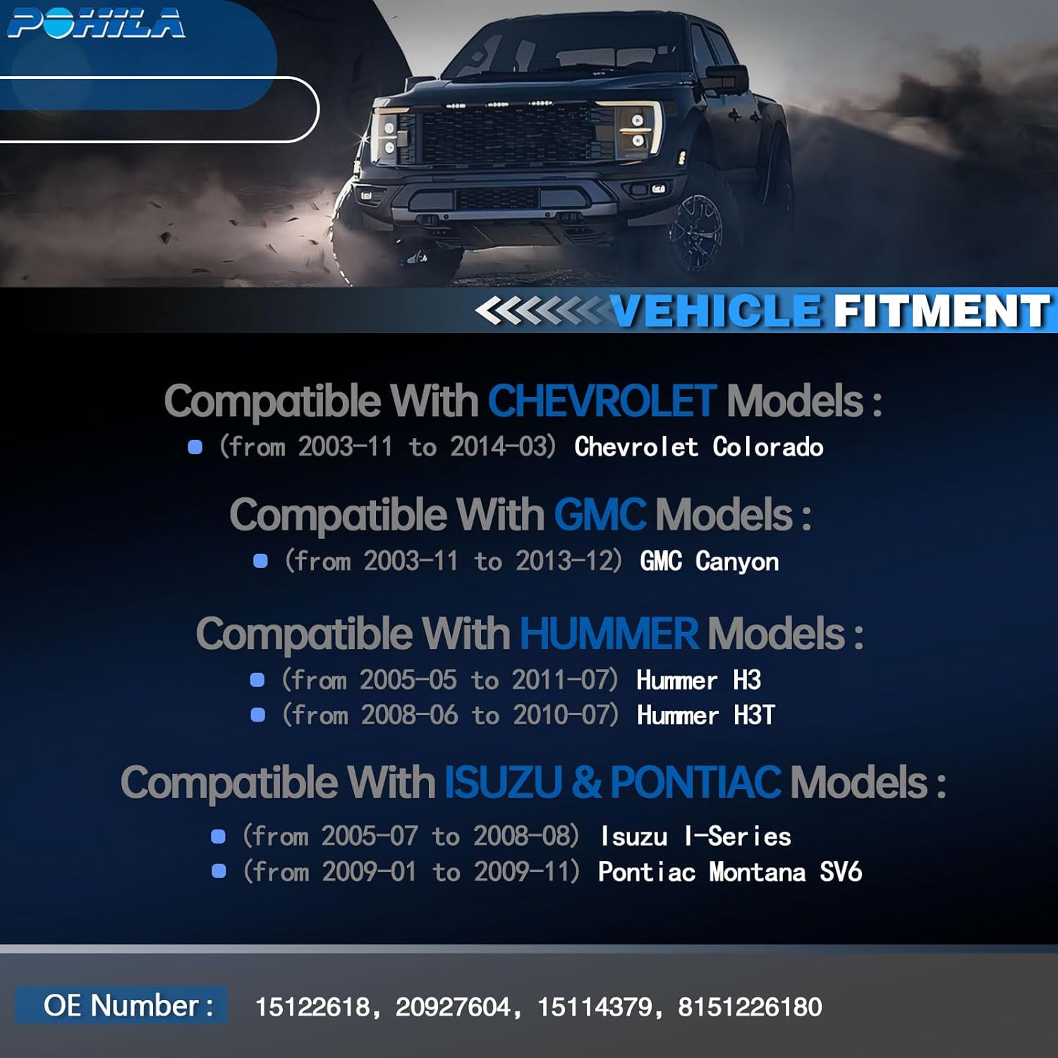 Tire Pressure Monitoring System Sensor (TPMS) 315MHz Compatible for Chevrolet Colorado Hummer H3 H3T for GMC Canyon Isuzu I-Series 2003-2014 Replaces# OE 15122618, 4pcs