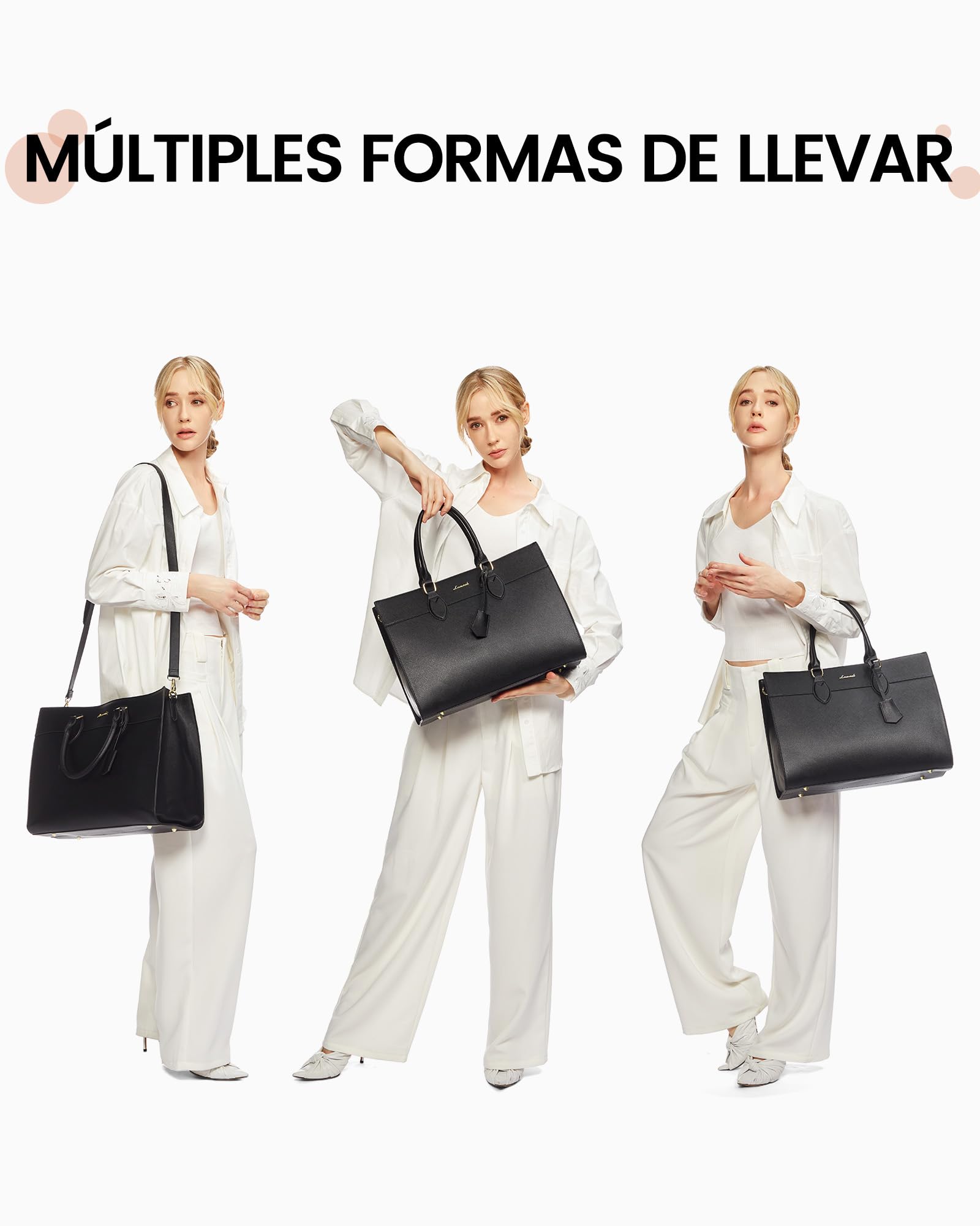 LOVEVOOK Bolso para Portátil de Mujer 15,6 Pulgadas, Bolso de Trabajo Grande Impermeable para Profesoras, Universidad y Oficina