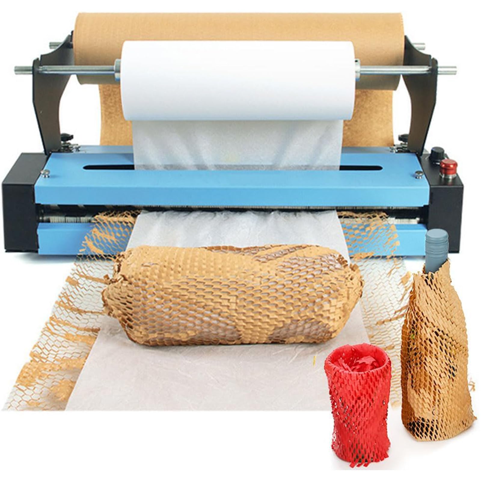 YXYLJOZ Honeycomb Packing Paper Roll Dispenser, Eco-Friendly Cushioning Wrap for Small Businesses & Shipping Supplies for Safe Packaging and Protection,A