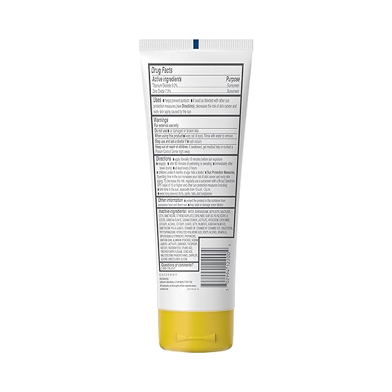 Cetaphil Sheer Mineral Sunscreen Lotion for Face & Body, 3 fl oz, 100% Mineral Sunscreen: Zinc Oxide & Titanium Dioxide, Broad Spectrum SPF 50, For Sensitive Skin