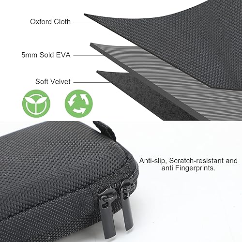 Miniatura 3 de Woanger Estuche para audífonos duro, soporte para inhalador de asma, estuche para audífonos de viaje, soporte portátil con cremallera y bolsillo de